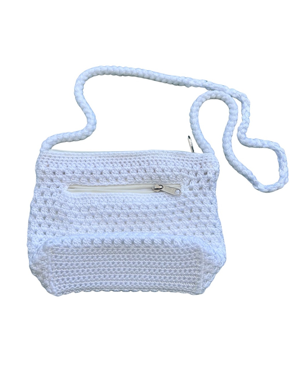 Lina Crochet white Crossbody Bag - Casual Shoulder Purse